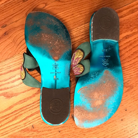 D Pliner Jeweled Italian Leather Sandals - Picture 5 of 5